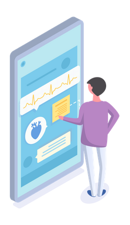 Online heart checkup  Illustration