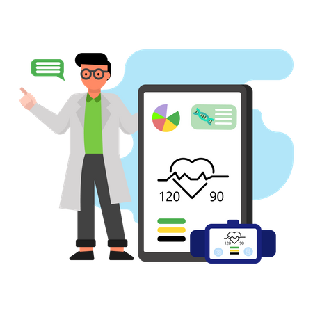 Online Heart Checkup  Illustration