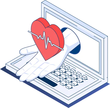 Online heartbeat  Illustration