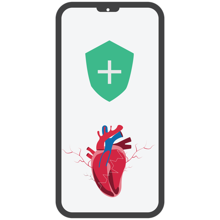 Online heartbeat and medical insurance  Illustration