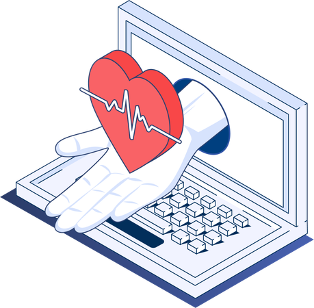 Online heartbeat  Illustration