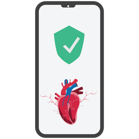 Online Heartbeat line secure  Illustration