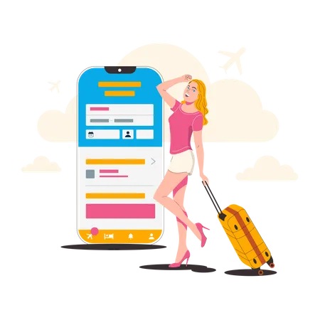 Online holiday booking Illustration