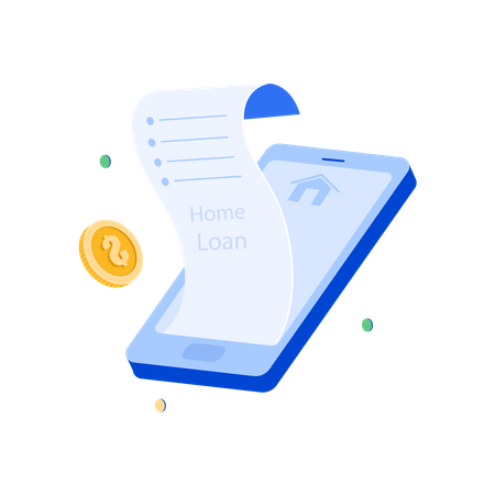 Online Home loan app  Illustration