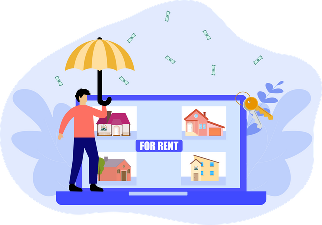 Online home rental service Illustration