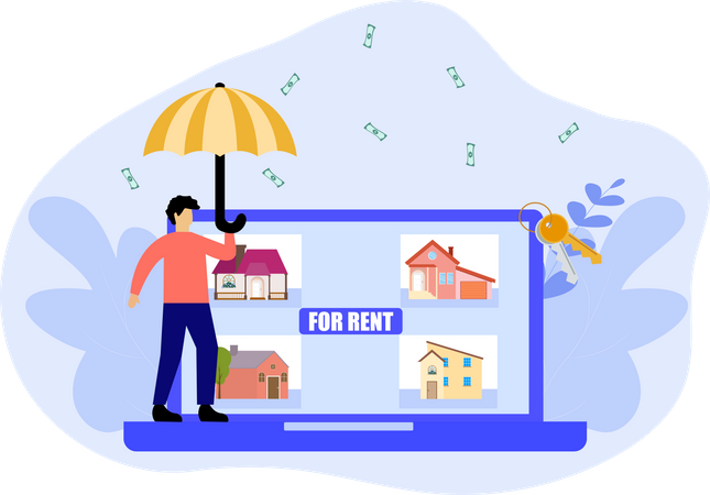 Online home rental service  Illustration