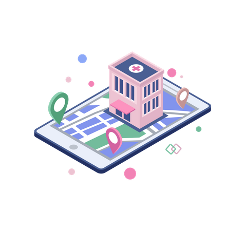 Online hospital location  Illustration