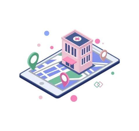 Online hospital location  Illustration