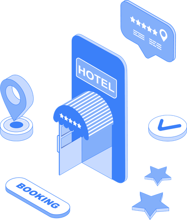 Online hotel booking  Illustration