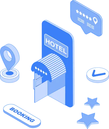 Online hotel booking  Illustration