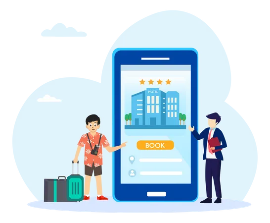 Online Hotel Booking  イラスト
