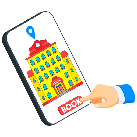 Online Hotel Booking App  Illustration