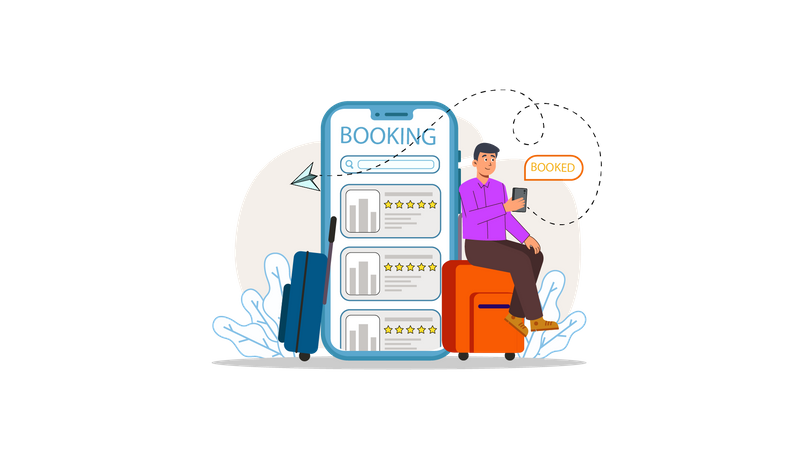 Online hotel booking  Illustration