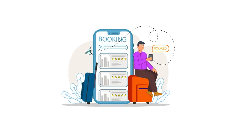 Online hotel booking  Illustration