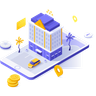 online hotel booking illustration