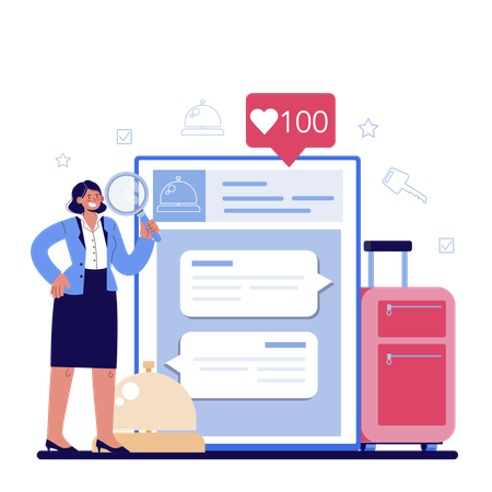 Online hotel service and platform  Illustration