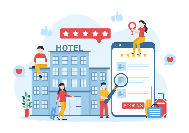 Online-Hotelbewertung  Illustration