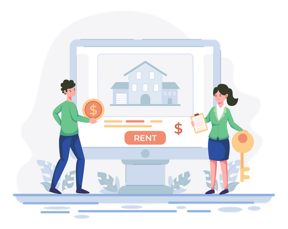 Online house rental service  Illustration