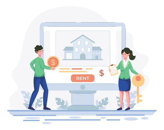 Online house rental service  Illustration