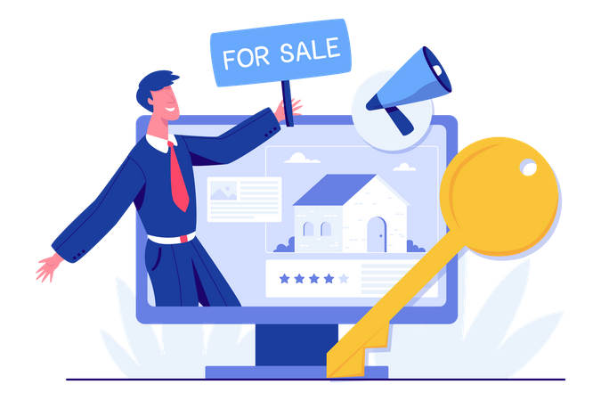 Online house selling  Illustration