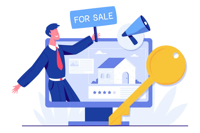 Online house selling  Illustration