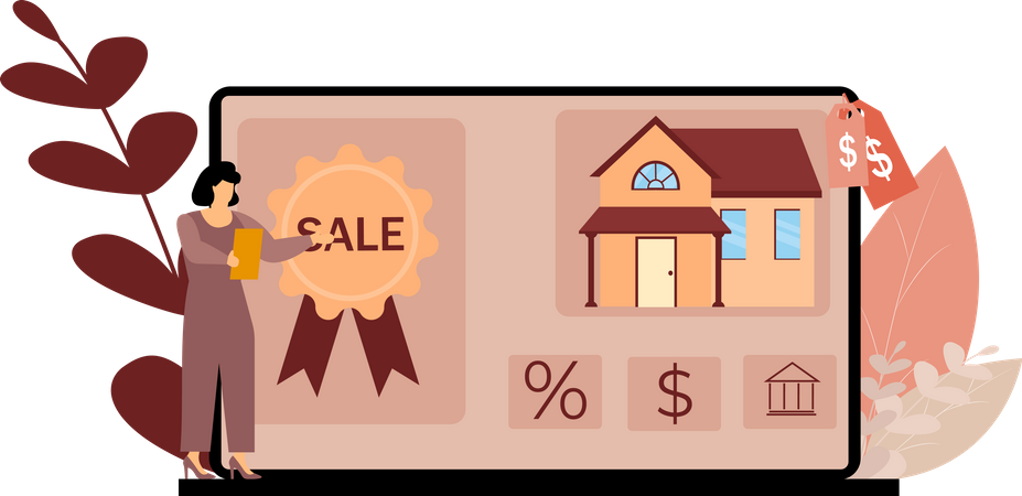 Online house selling  Illustration