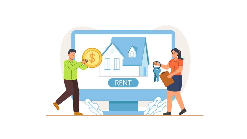 Online-Immobilienservice  Illustration