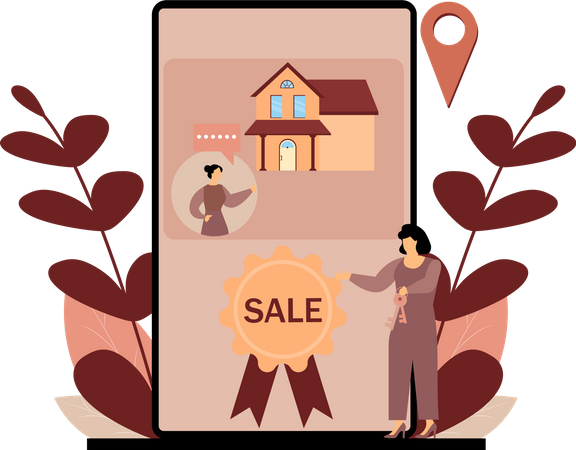 Online-Immobilienverkauf  Illustration