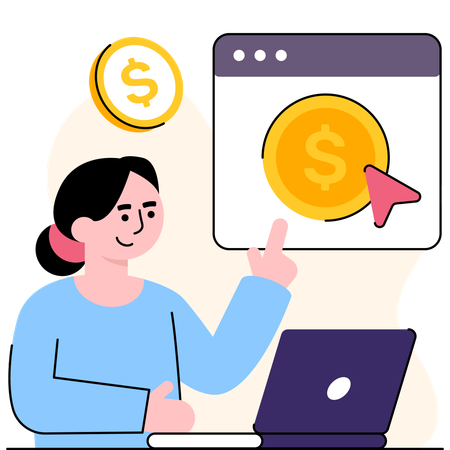 Online Income  Illustration