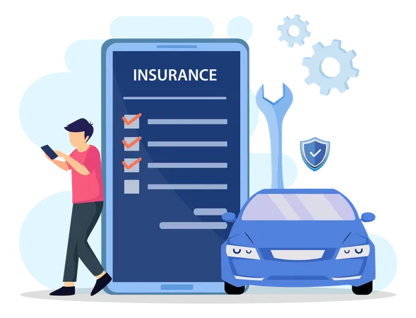 Online Insurance Booking  Illustration