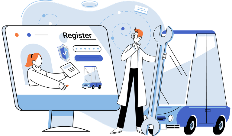 Online insurance registration  Illustration