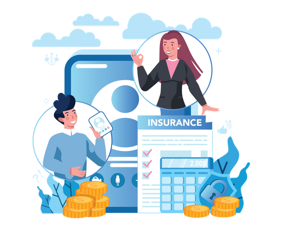 Online Insurance Service Illustration