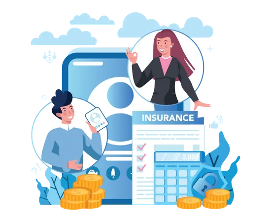 Online Insurance Service Illustration