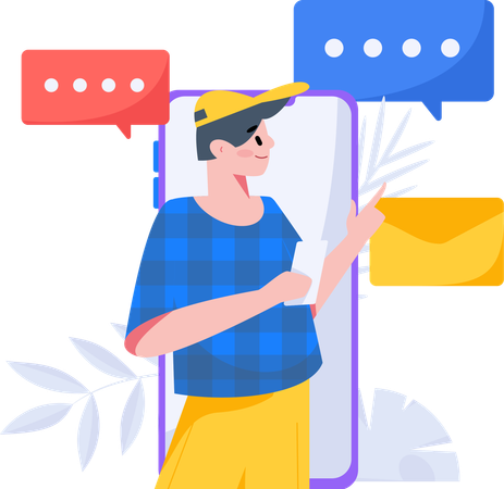 Online Interaction  Illustration