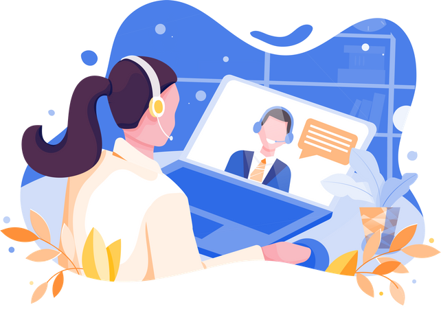 Online-Interview  Illustration