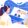 illustrations of online interview