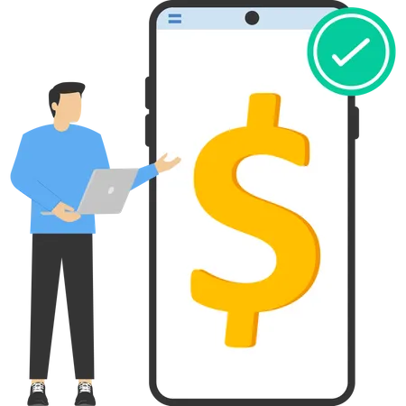 Investment Illustration People Character Using Mobile Phone And Investing Money In Self Development Knowledge Personal Financial Management And Financial Literacy Concept Vector Illustration Illustration