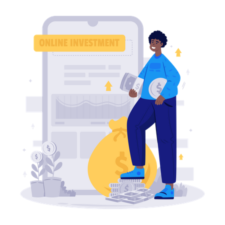 Online Investment growth  Illustration