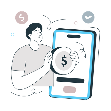 Online Investor Geld anlegen  Illustration