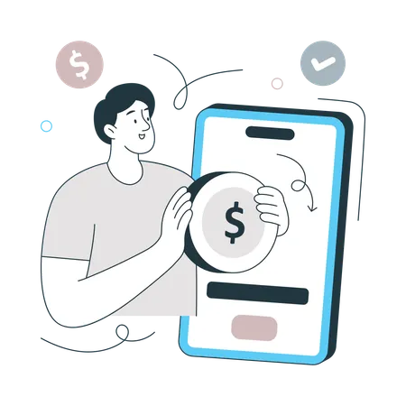 Online Investor Geld anlegen  Illustration