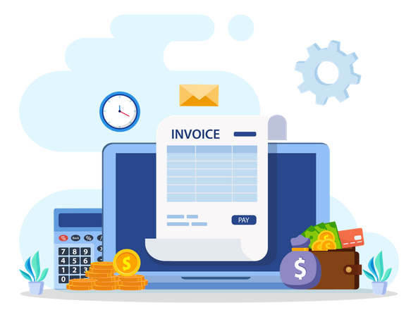 Online Invoicing  Illustration