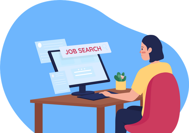 Online job hunting  Illustration