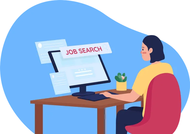 Online job hunting  Illustration