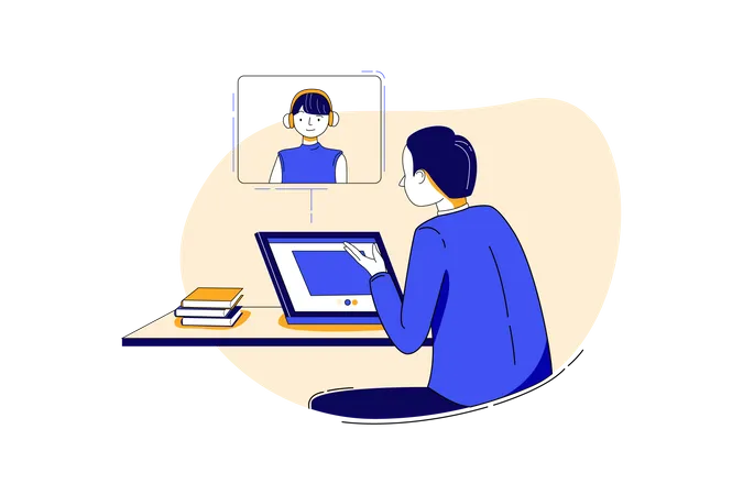 Online job interview  Illustration