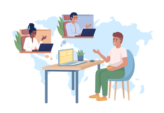 Online job meeting  Illustration