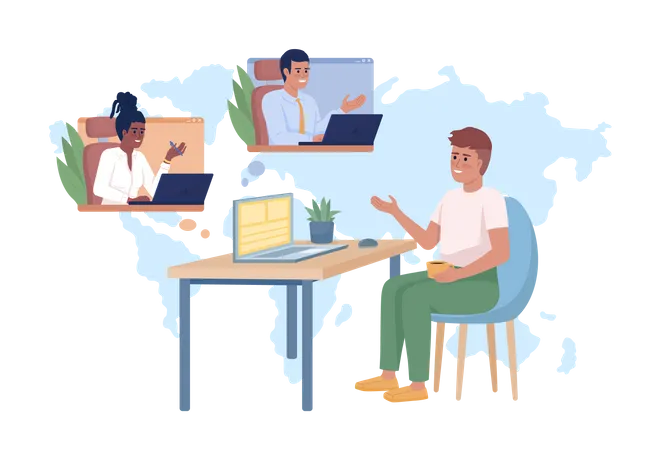 Online job meeting  Illustration