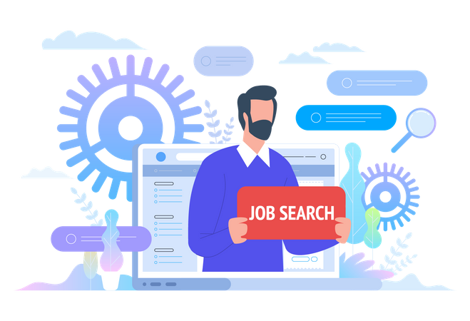 Online Job Search  Illustration