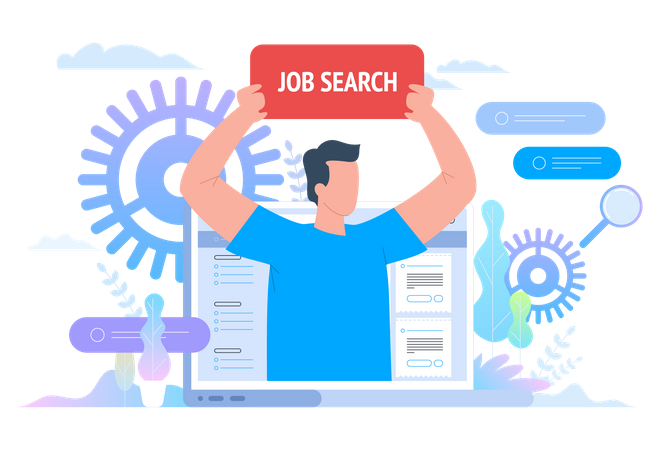 Online Job Search  Illustration