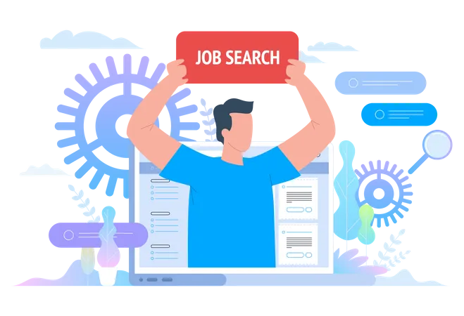 Online Job Search  일러스트레이션
