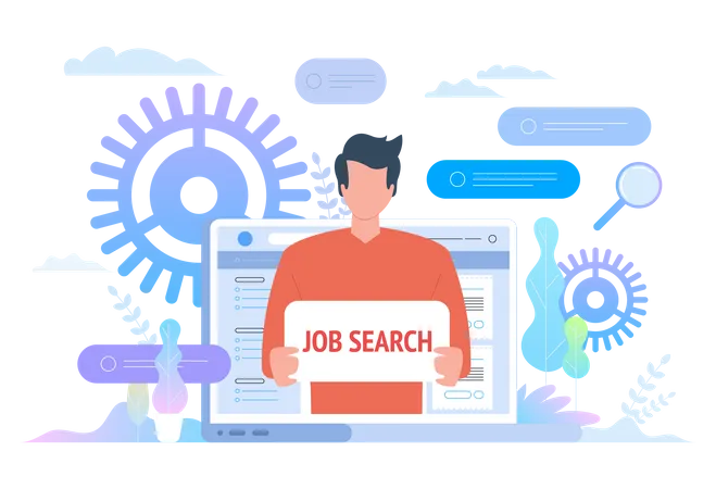Online Job Search  일러스트레이션